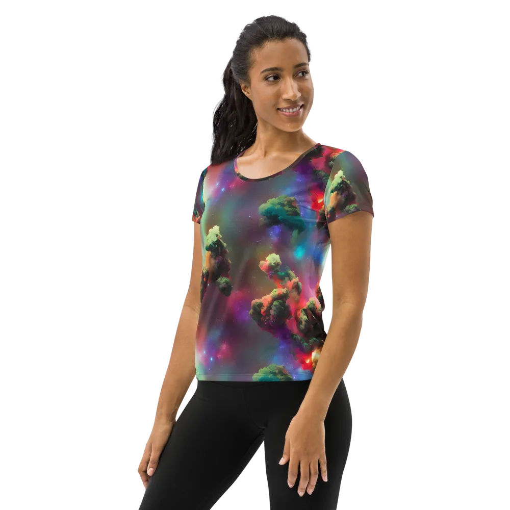Nebula Dreams on Women's Athletic T-Shirt — Left