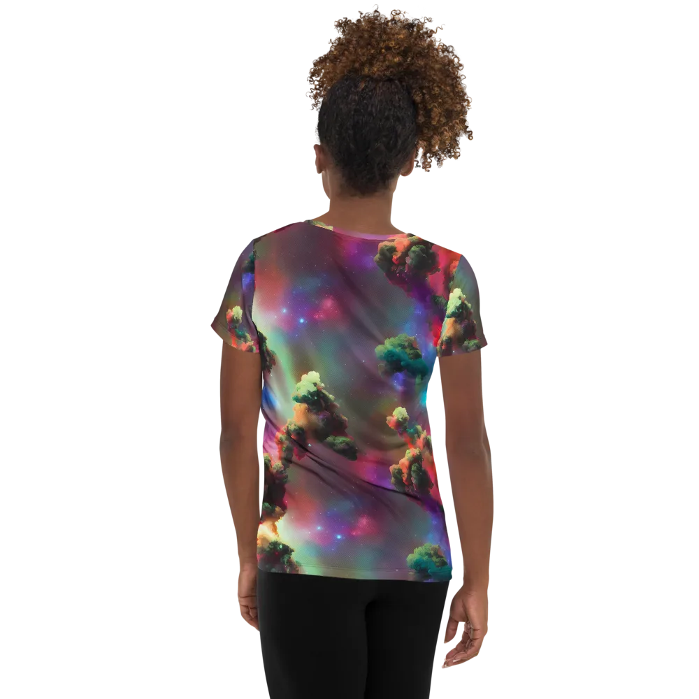 Nebula Dreams on Women's Athletic T-Shirt — Back