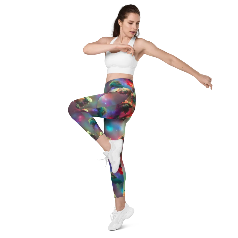 Nebula Dreams on Leggings with Pockets — Left Front