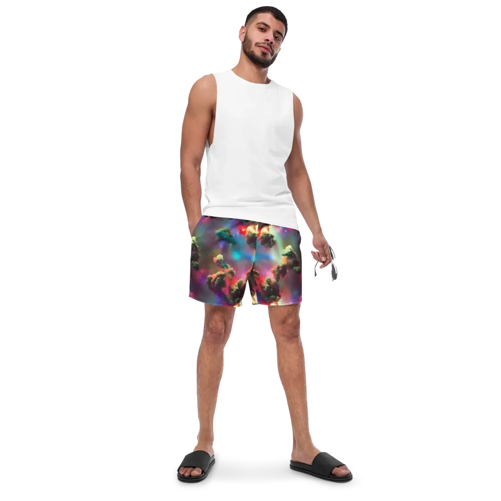 Nebula Dreams on Swim Trunks — Front