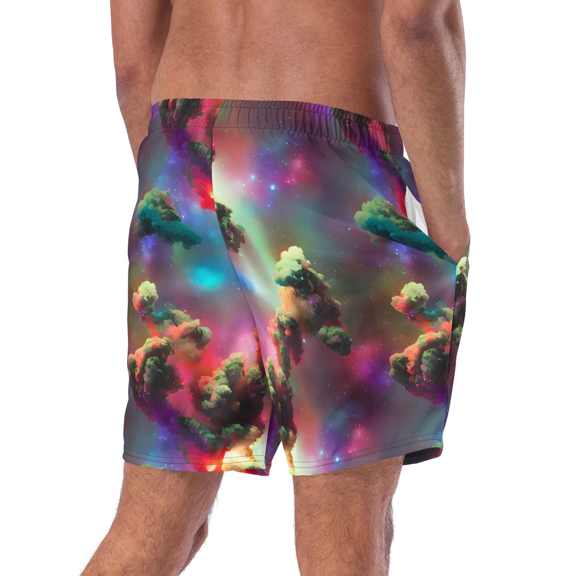 Nebula Dreams on Swim Trunks — Right Back