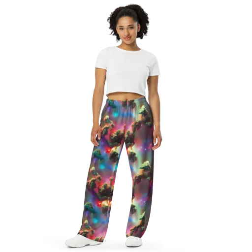 Nebula Dreams on a Wide-Leg Pants