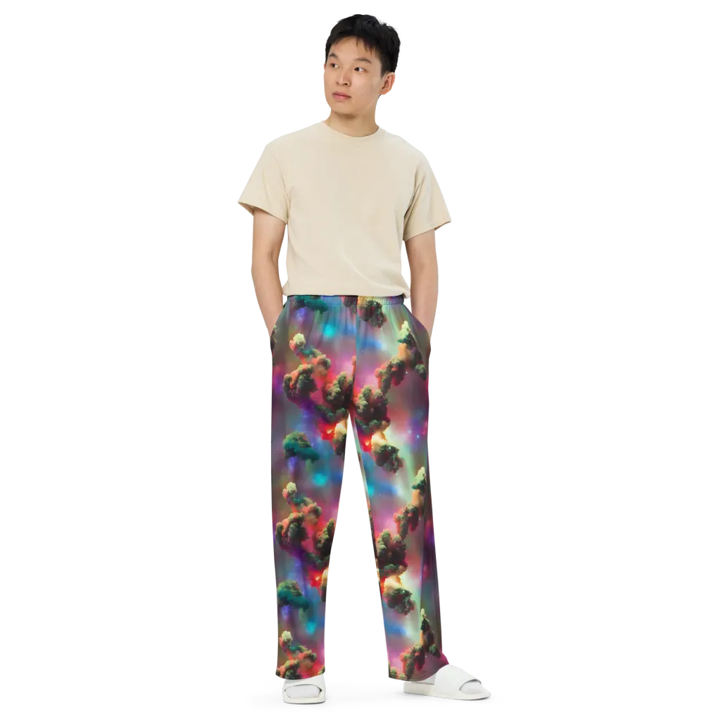 Nebula Dreams on Wide-Leg Pants — Front