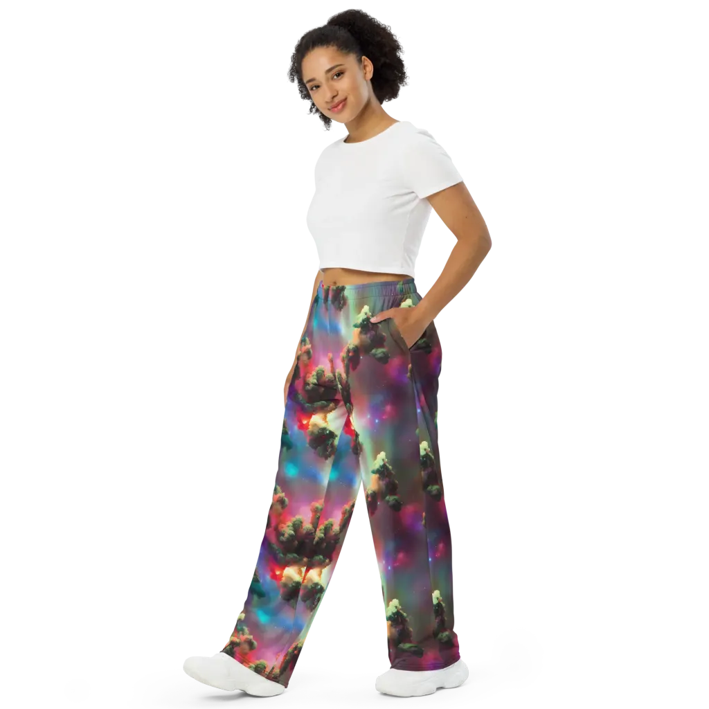 Nebula Dreams on Wide-Leg Pants — Left Front