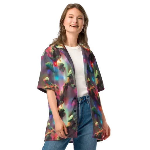 Nebula Dreams on a Button Shirt