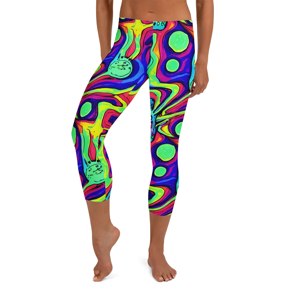 Frizzled Spirits on Capri Leggings — Front