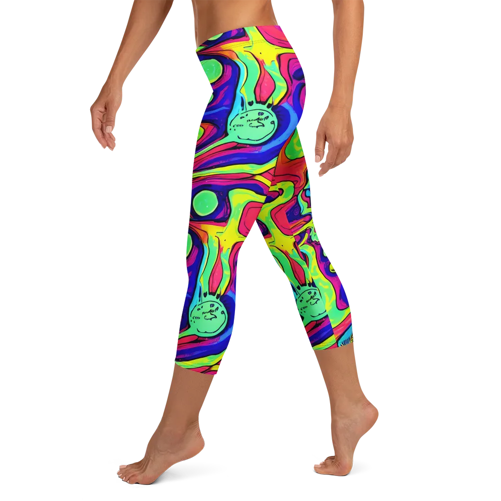 Frizzled Spirits on Capri Leggings — Left