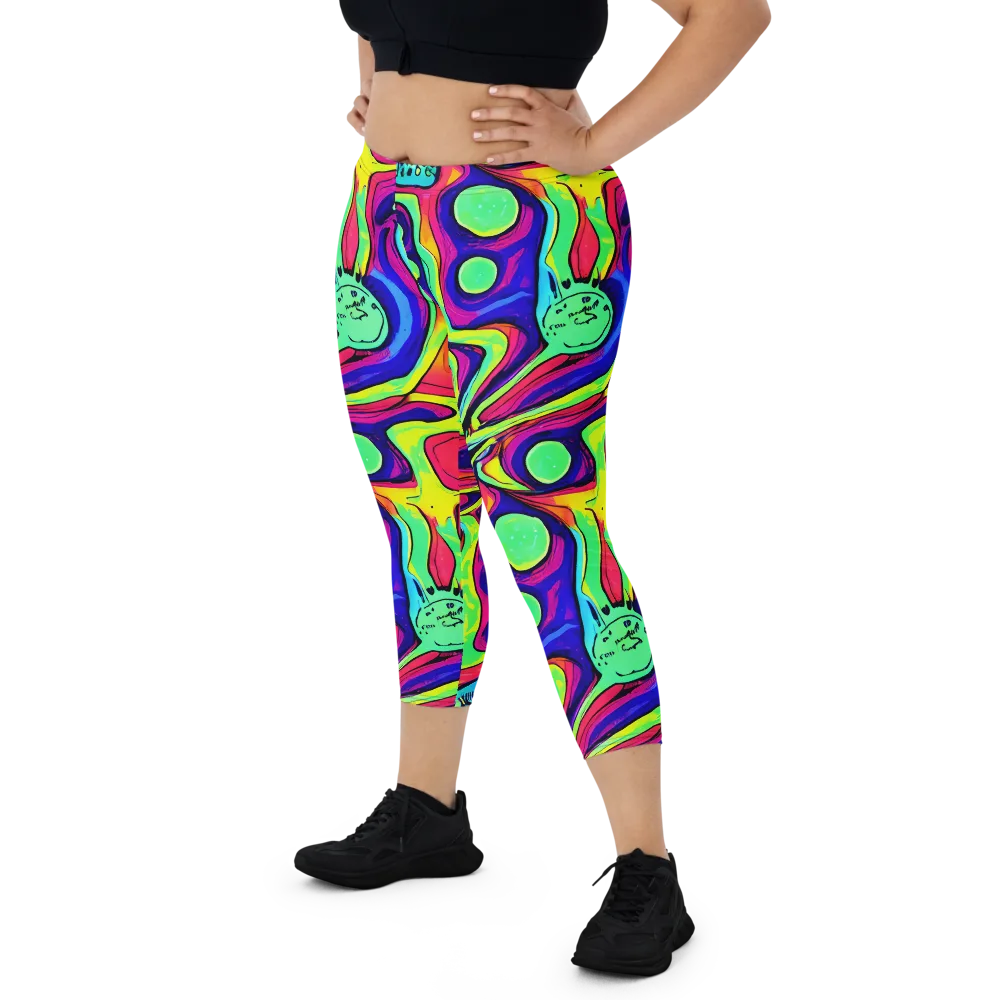 Frizzled Spirits on Capri Leggings — Front