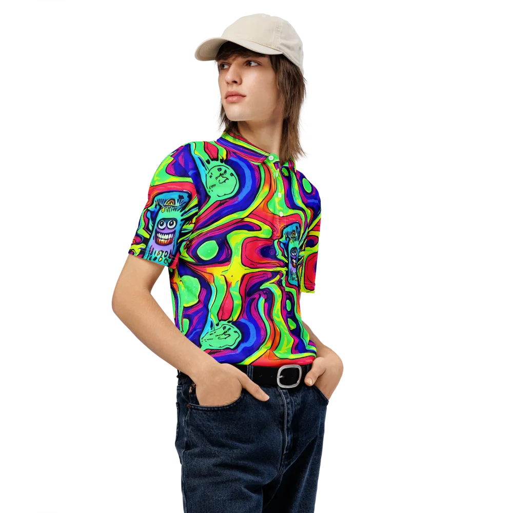 Frizzled Spirits on Men's Slim Fit Polo Shirt — Right Front