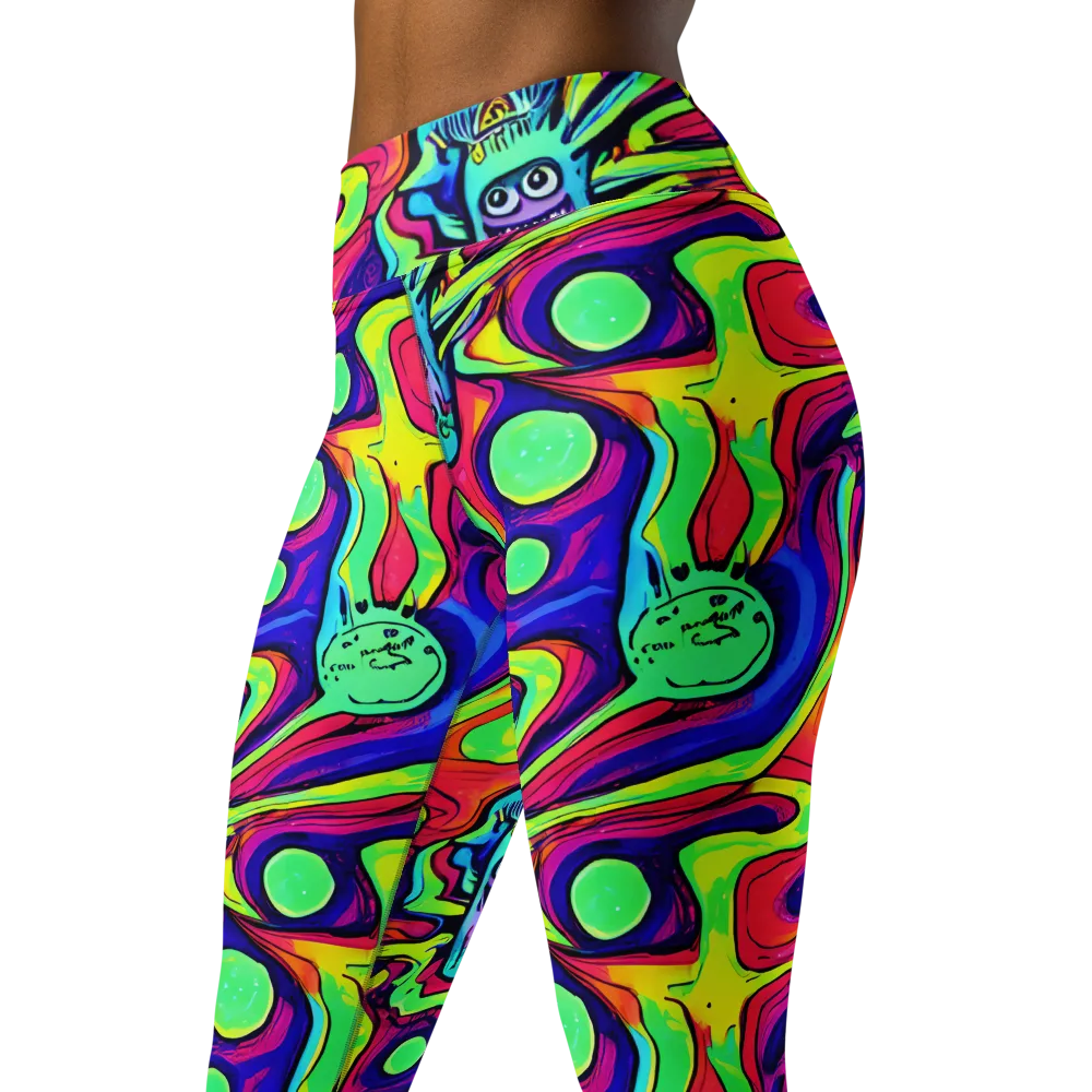 Frizzled Spirits on Yoga Leggings — Left Front
