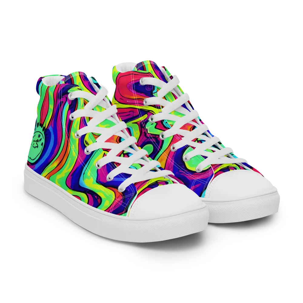 Frizzled Spirits on Men's High Top Canvas Shoes — Right Front