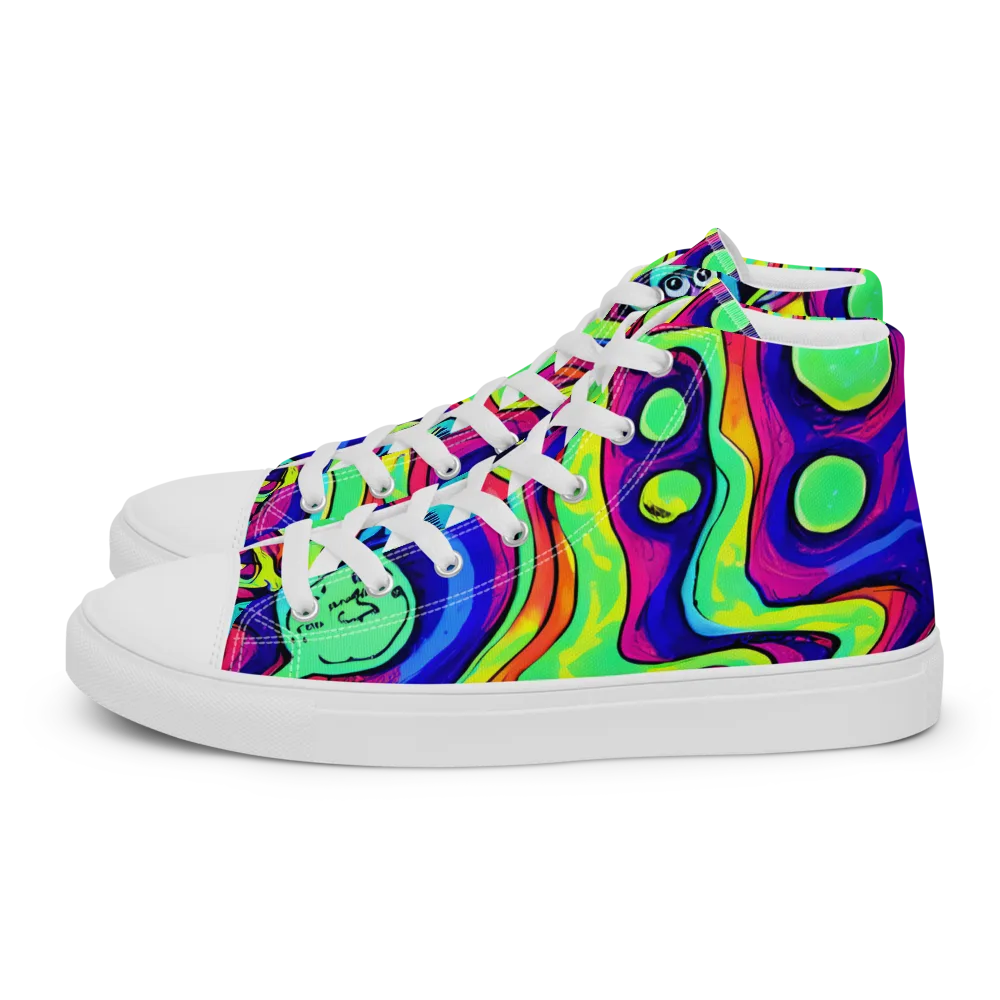 Frizzled Spirits on Men's High Top Canvas Shoes — Left