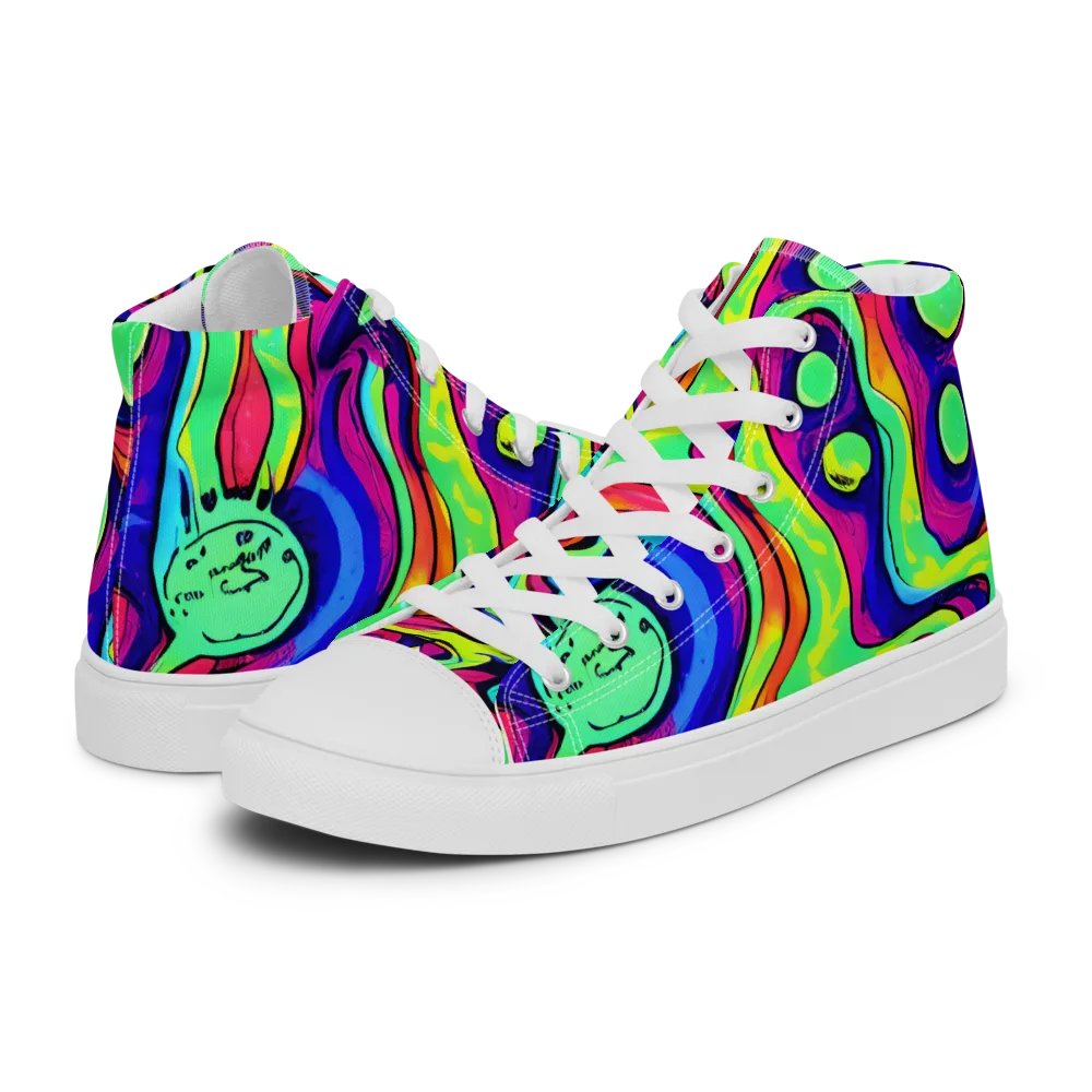 Frizzled Spirits on Men's High Top Canvas Shoes — Left