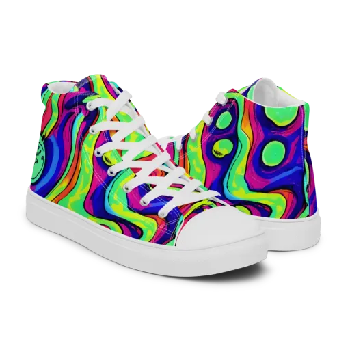 Frizzled Spirits on a Men's High Top Canvas Shoes