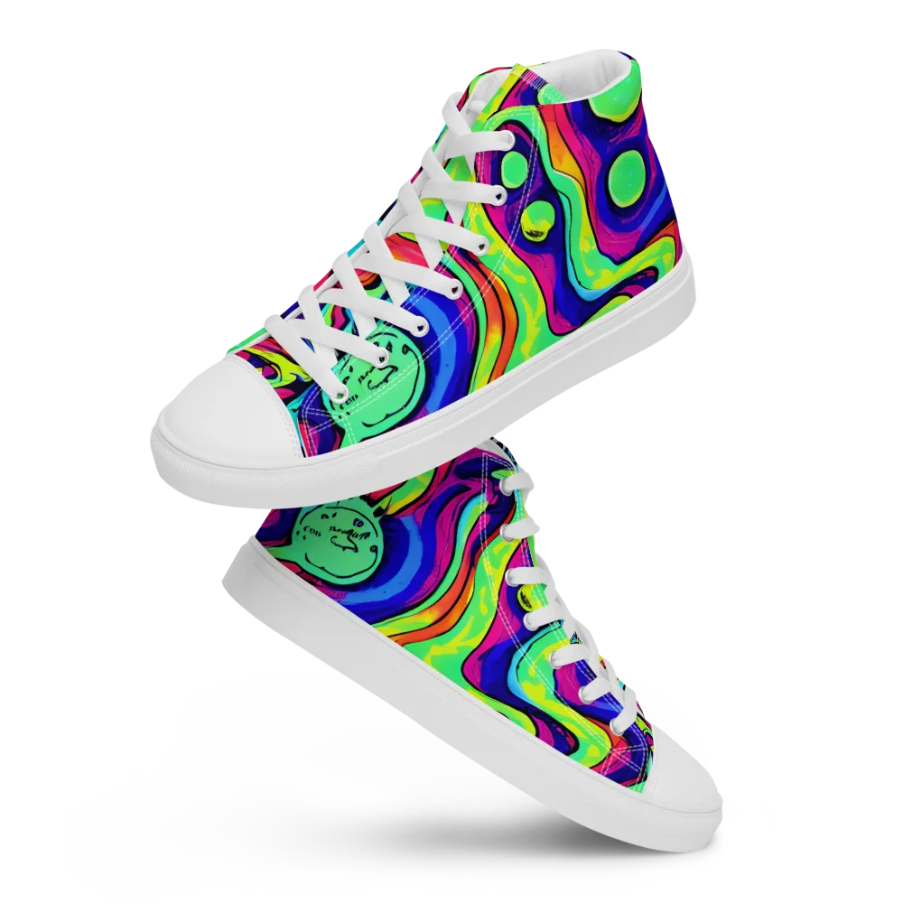 Frizzled Spirits on Men's High Top Canvas Shoes — Front