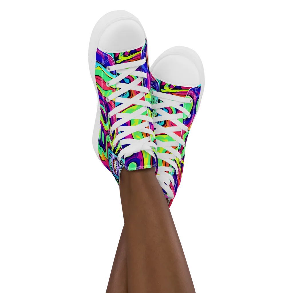 Frizzled Spirits on Women's High Top Canvas Shoes — Front
