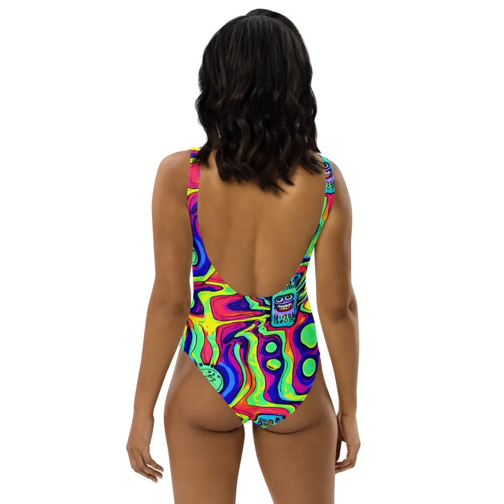 Frizzled Spirits on One-Piece Swimsuit — Back
