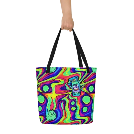 Frizzled Spirits on a Large Tote Bag W/ Pocket