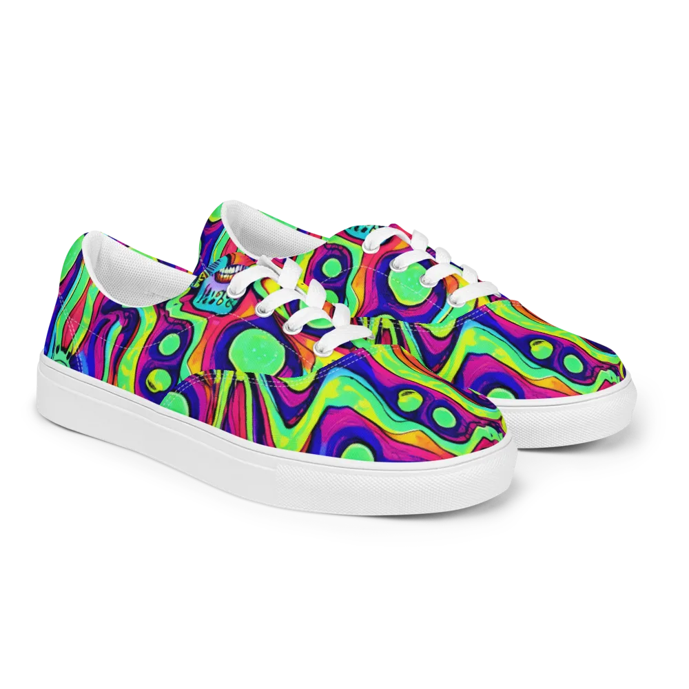 Frizzled Spirits on Men's Lace-Up Canvas Shoes — Right Front