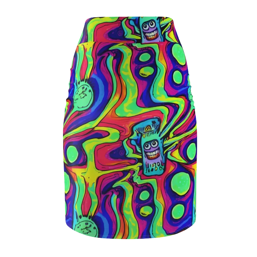 Frizzled Spirits on Pencil Skirt — Back