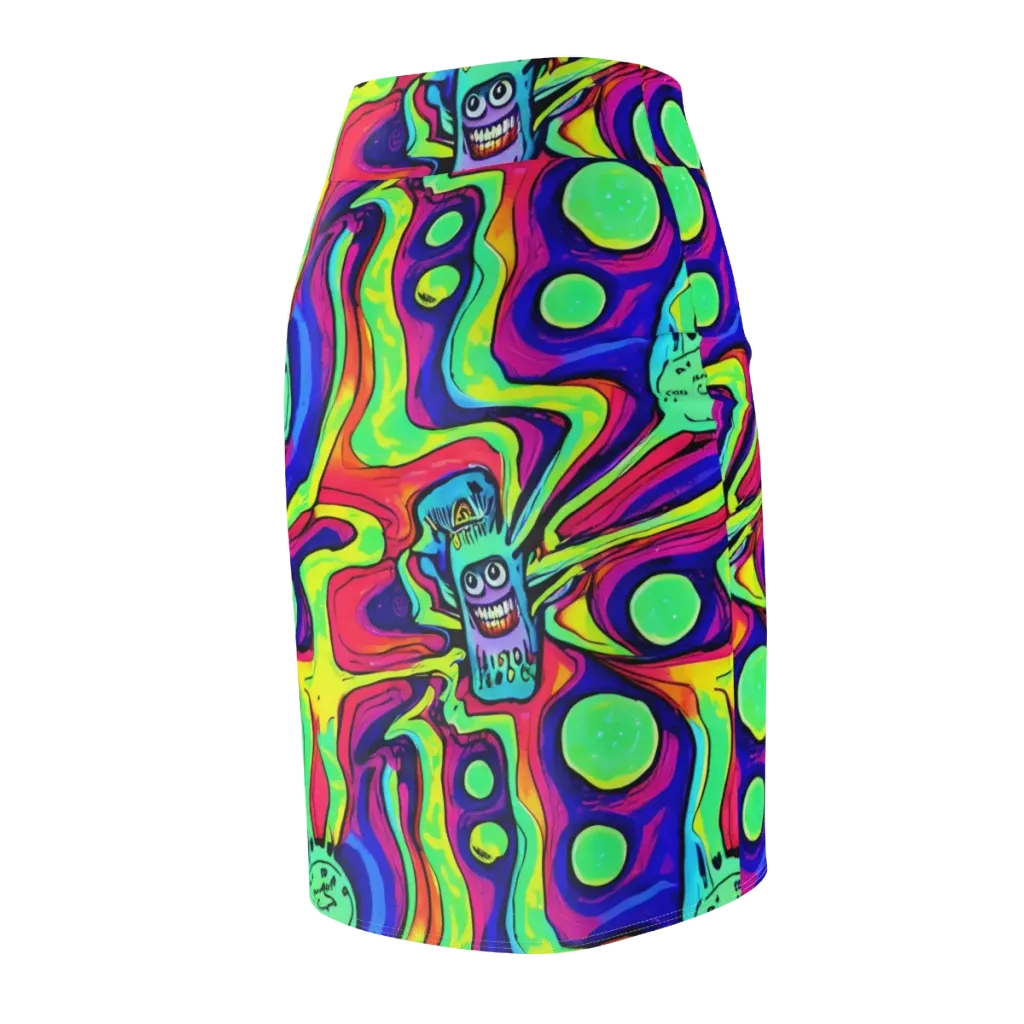 Frizzled Spirits on Pencil Skirt — Back Side