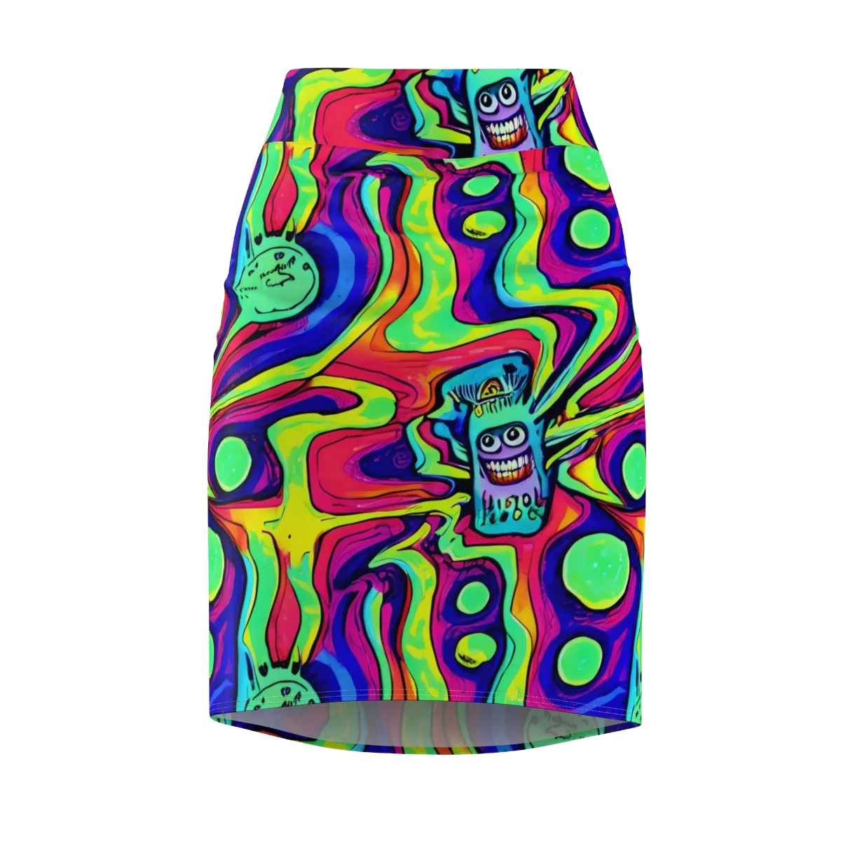 Frizzled Spirits on Pencil Skirt — Front