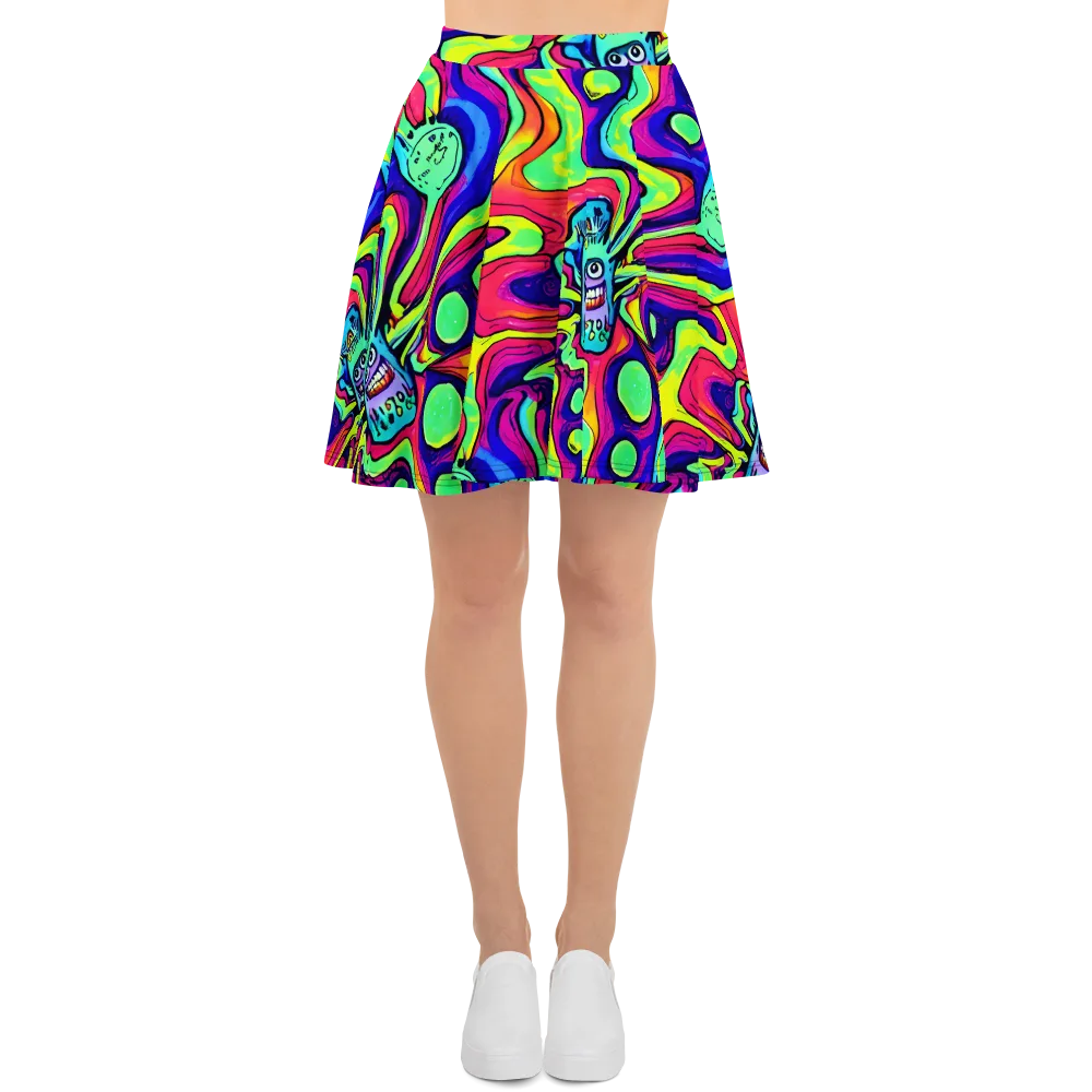 Frizzled Spirits on Skater Skirt — Front