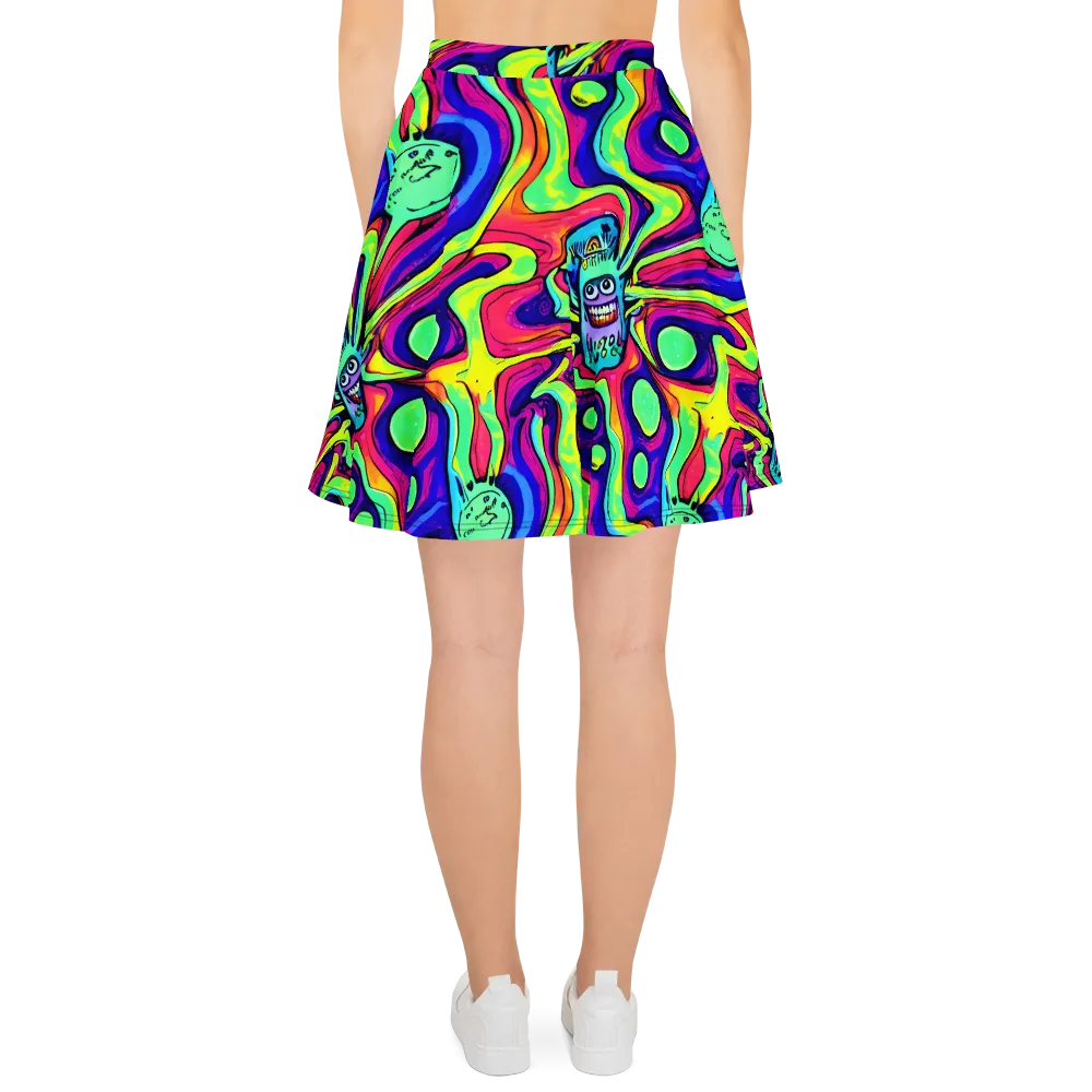 Frizzled Spirits on Skater Skirt — Back