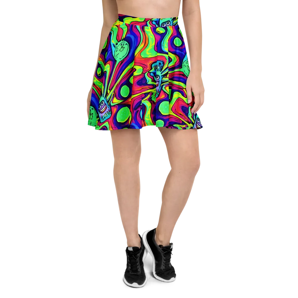 Frizzled Spirits on Skater Skirt — Front