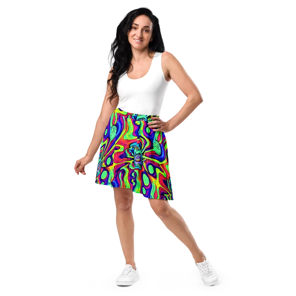 Frizzled Spirits on Skater Skirt — Front