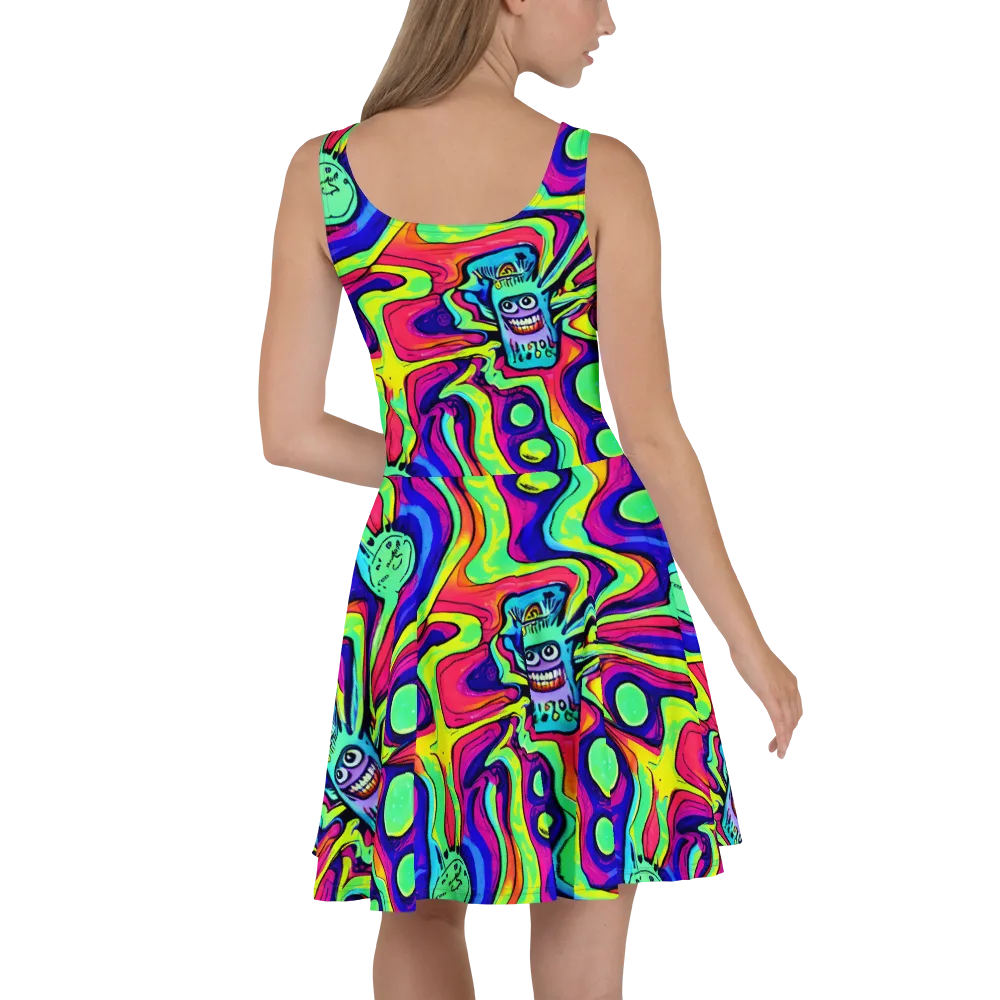 Frizzled Spirits on Skater Dress — Back