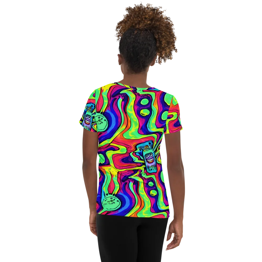 Frizzled Spirits on Women's Athletic T-Shirt — Back
