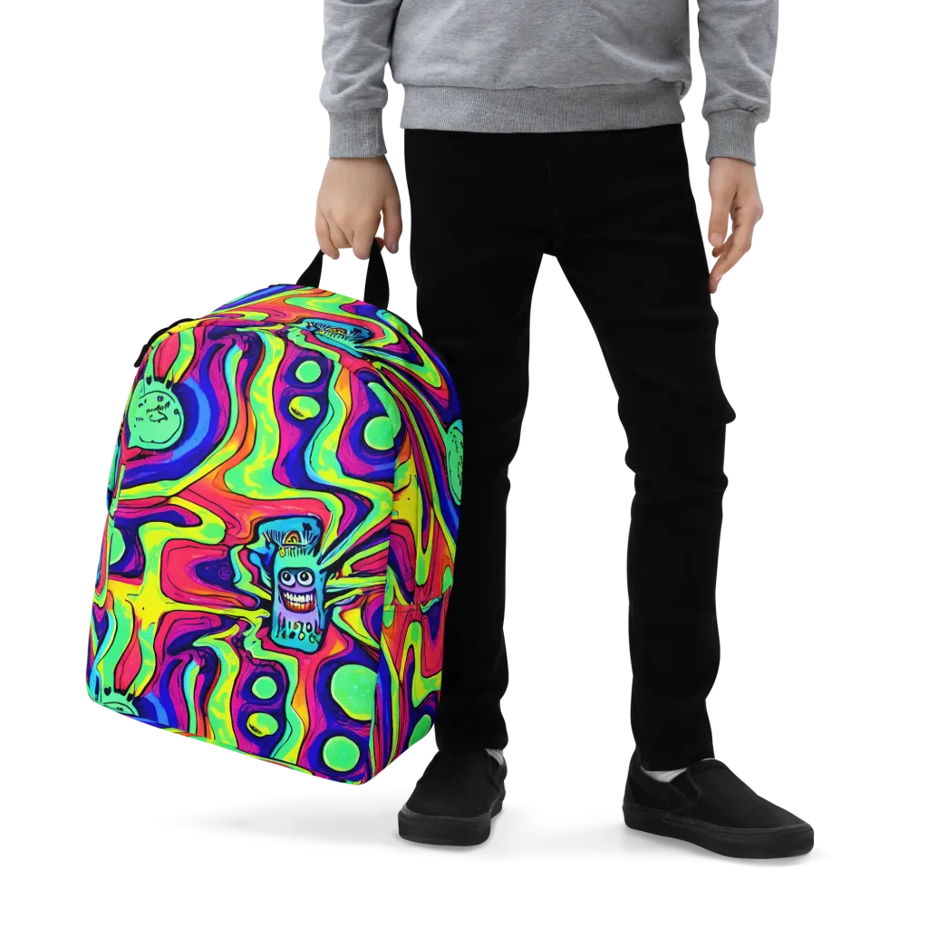 Frizzled Spirits on Minimalist Backpack — Zoomed-in