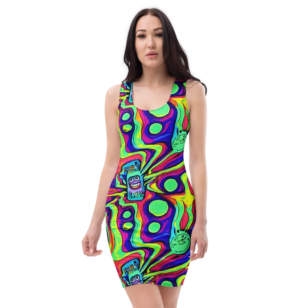 Frizzled Spirits on Bodycon Dress — Front