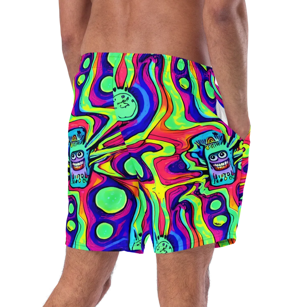 Frizzled Spirits on Swim Trunks — Right Back