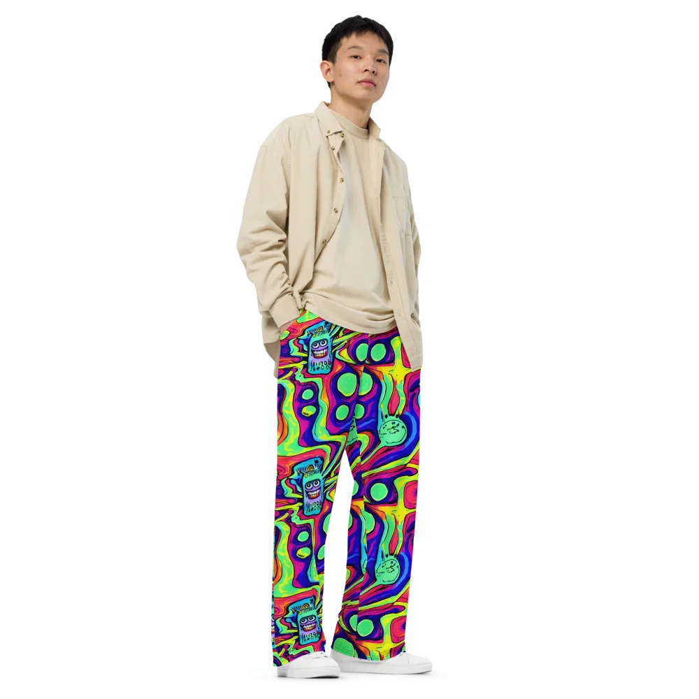 Frizzled Spirits on Wide-Leg Pants — Right Front