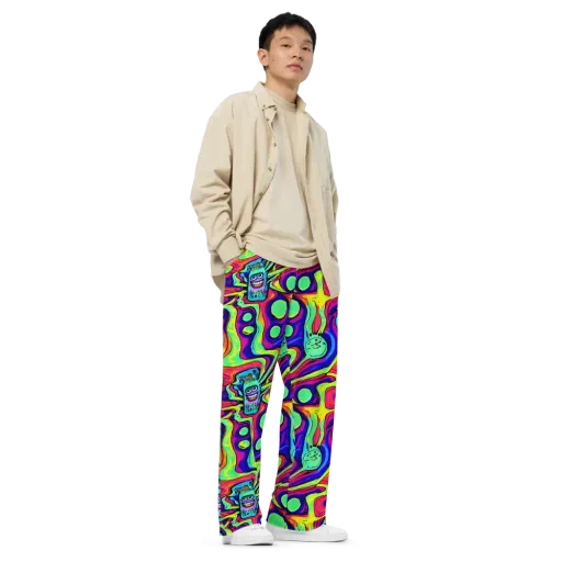 Frizzled Spirits on a Wide-Leg Pants