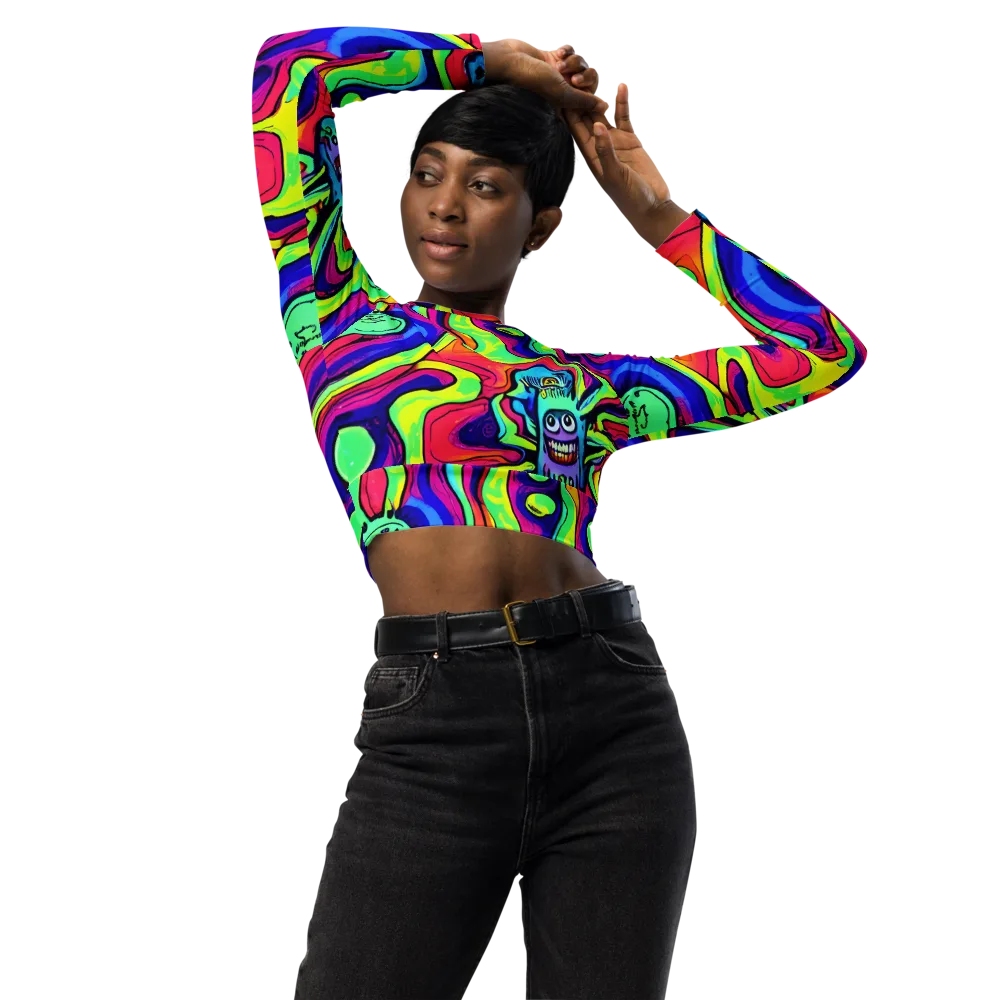 Frizzled Spirits on Long Sleeve Crop Top — Front