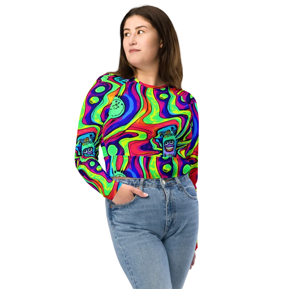 Frizzled Spirits on Long Sleeve Crop Top — Front