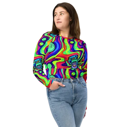 Frizzled Spirits on a Long Sleeve Crop Top
