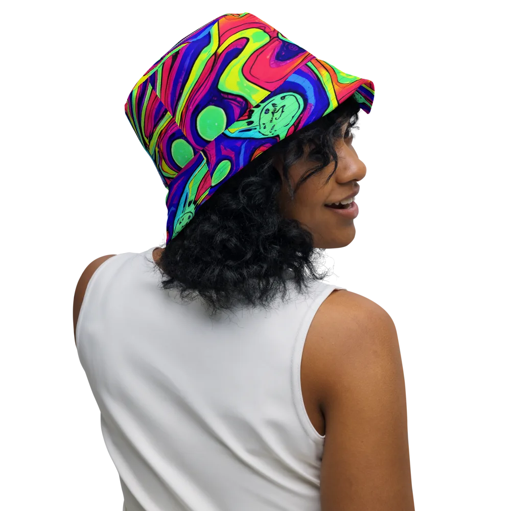 Frizzled Spirits on Reversible Bucket Hat — Right Outside