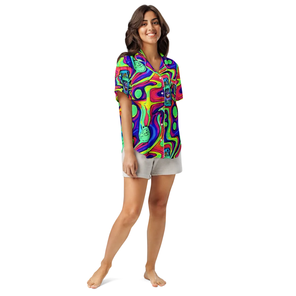 Frizzled Spirits on Women's Short Sleeve Pajama Top — Front