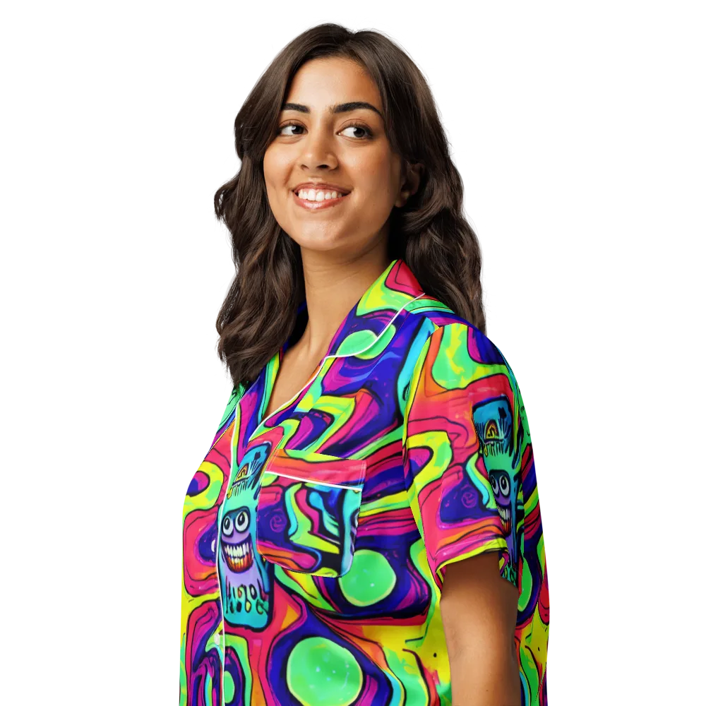 Frizzled Spirits on Women's Short Sleeve Pajama Top — Left Front