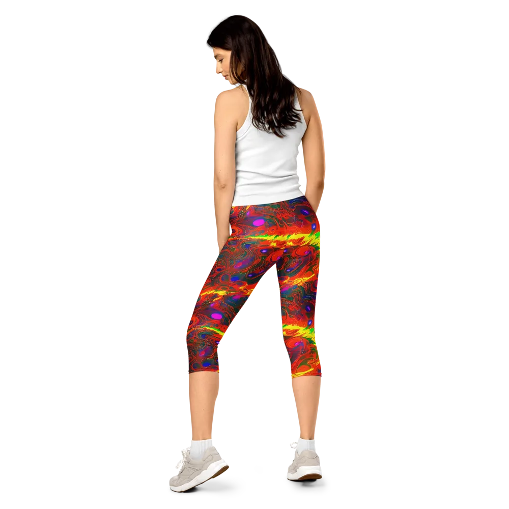 Blampied Blaze on Capri Leggings — Back