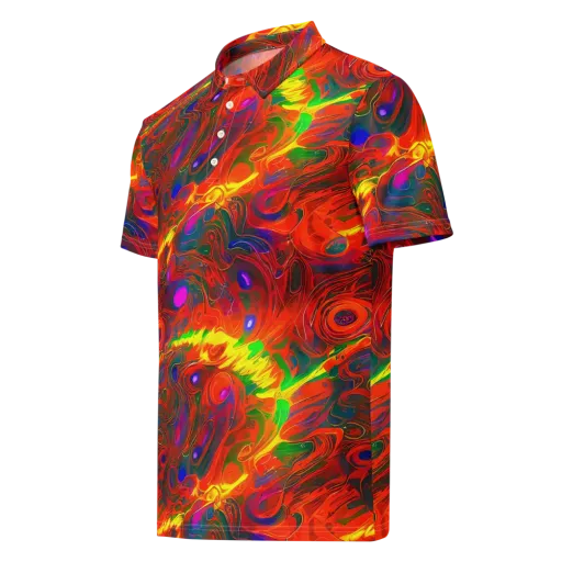 Blampied Blaze on a Men's Slim Fit Polo Shirt