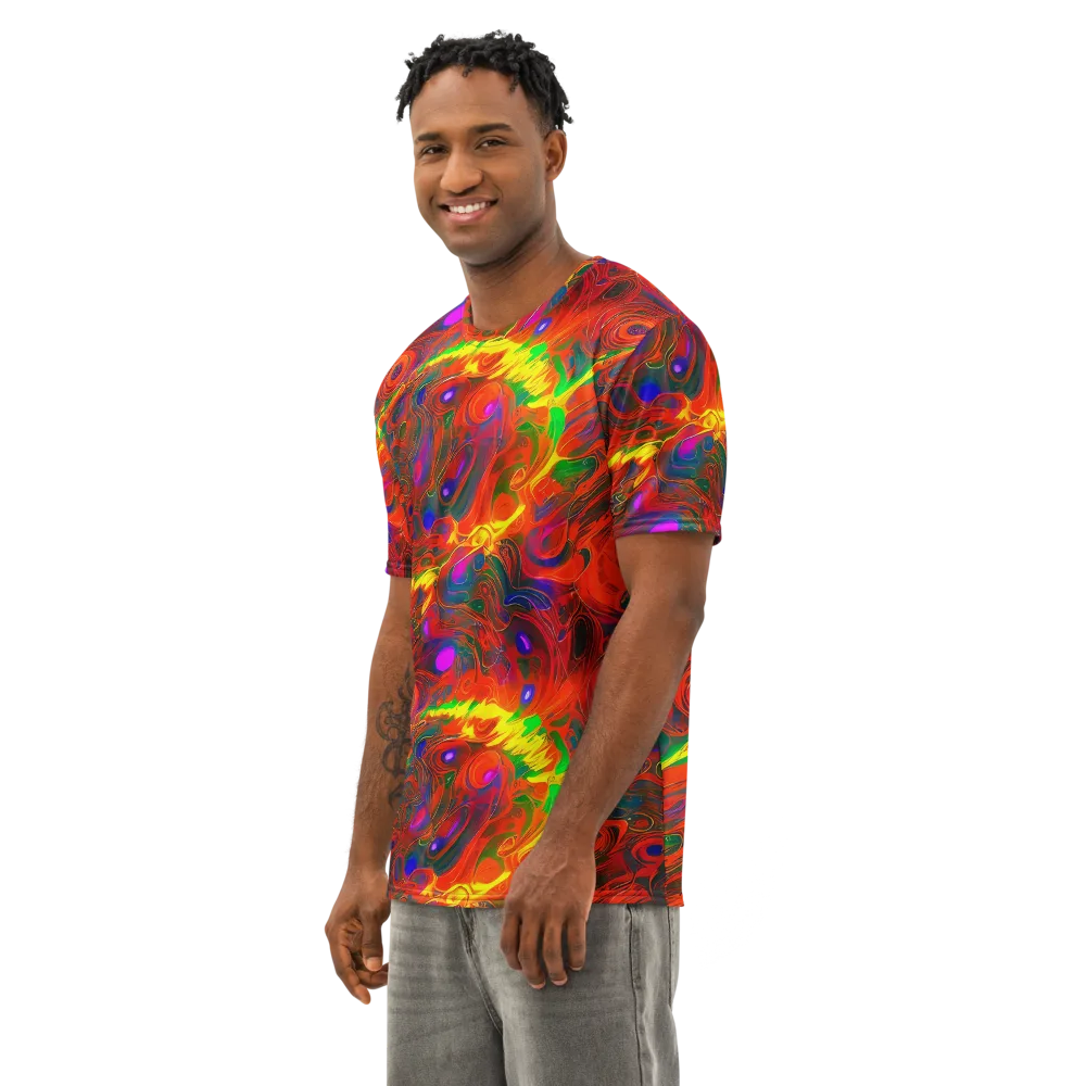 Blampied Blaze on Men's Cotton Crew Neck T-Shirt — Left Front