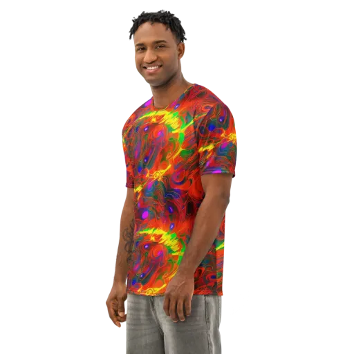 Blampied Blaze on a Men's Cotton Crew Neck T-Shirt