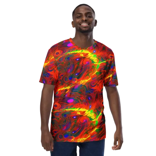 Blampied Blaze on a Men's Crew Neck T-Shirt