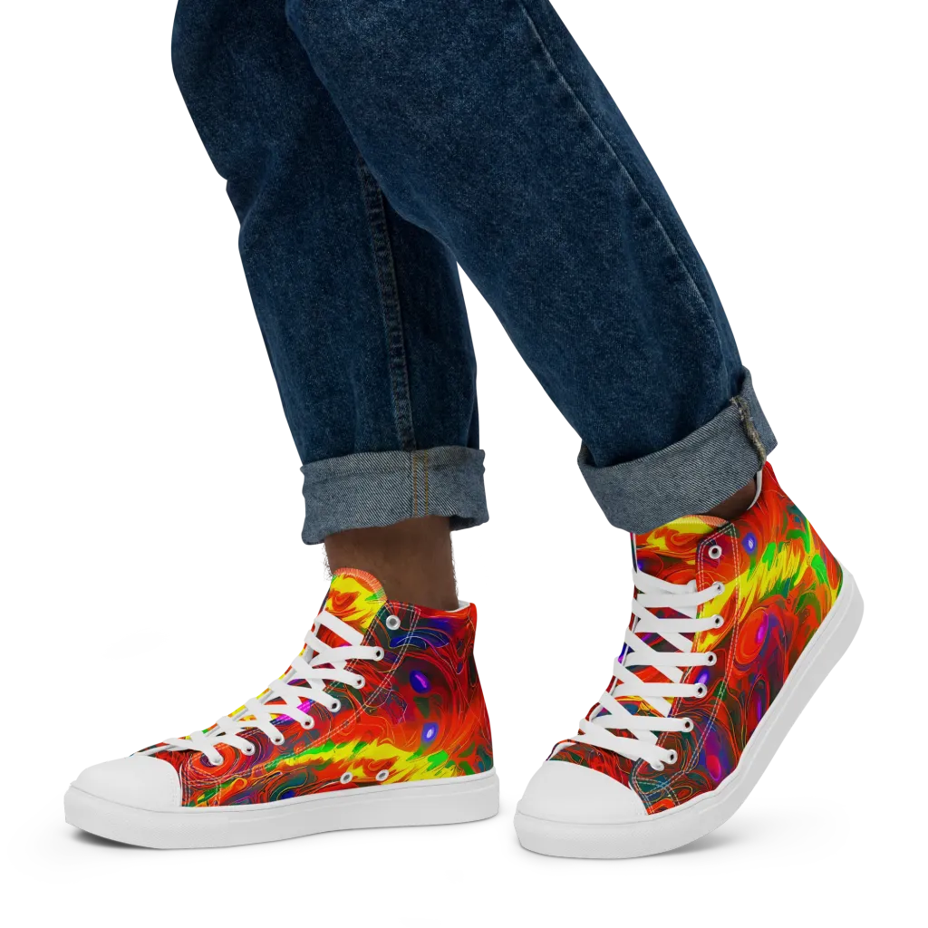 Blampied Blaze on Men's High Top Canvas Shoes — Left
