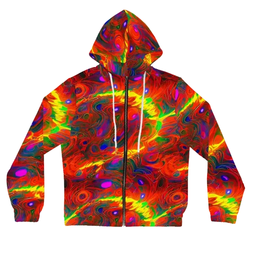 Blampied Blaze on a Women's Full-Zip Hoodie